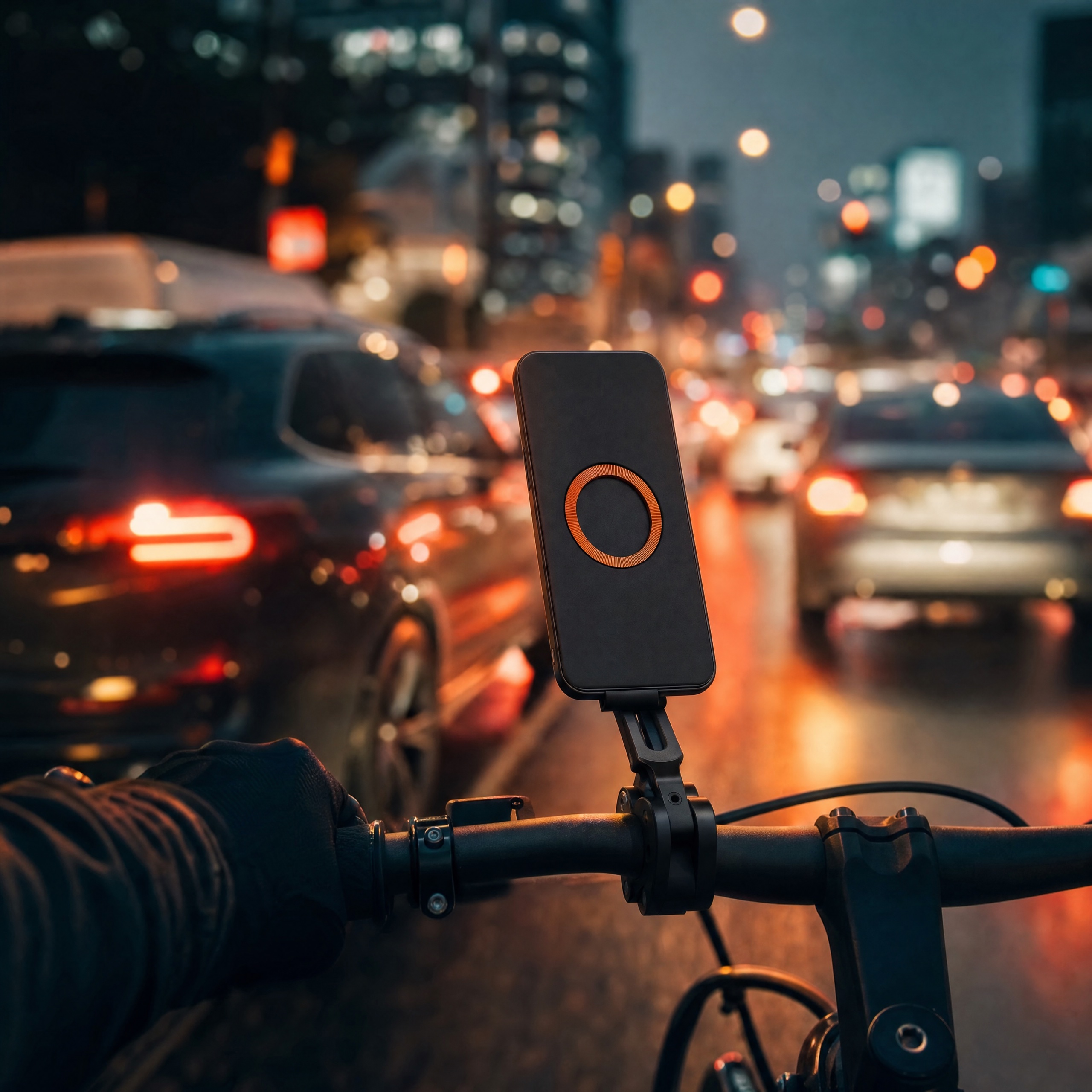 ORBIT bike mount over handlebars in traffic